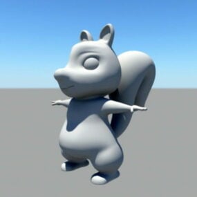Fat Squirrel Cartoon 3d-modell