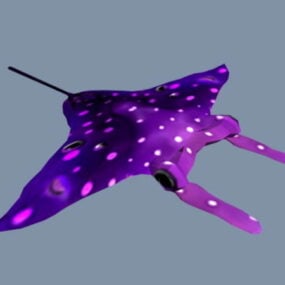 3д модель фиолетового ската летучей мыши
