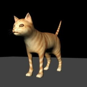Modelo 3d de gato malhado laranja