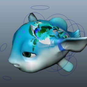Animovaný kreslený 3D model ryby