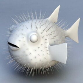 نموذج Globefish Diodon Nicthemerus ثلاثي الأبعاد