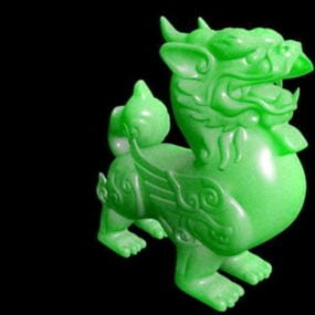 Carved Jade Quilin 3d model