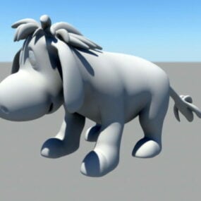 Cute Cartoon Donkey 3d model
