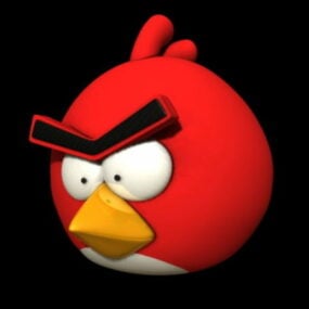 红色愤怒的小鸟3d模型