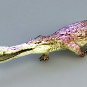 نموذج وحش التمساح الأرجواني ثلاثي الأبعاد