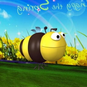 Bumble Bee Cartoon 3d model
