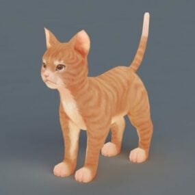 3D-Modell der orangefarbenen Katze
