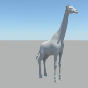 Stående Giraffe Wild Animal 3d-model