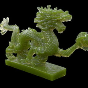 3д модель резьбы по нефриту китайского дракона