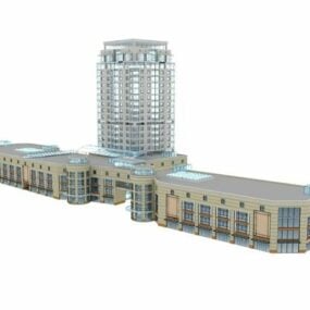 Modello 3d di edifici di sviluppo ad uso misto