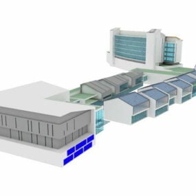 Model 3D miejskiej dzielnicy handlowej