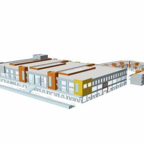 مدل سه بعدی ساختمان سوپرمارکت بزرگ