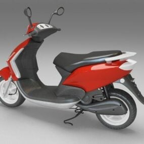 Punainen Moped Scooter 3D-malli