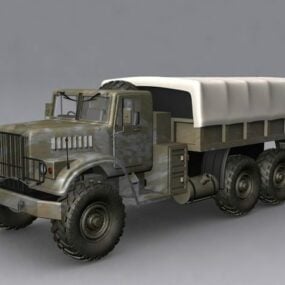 Kraz-255 Military Truck 3d model