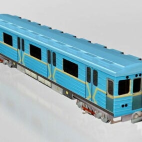 Model 3D niebieskiego pociągu metra