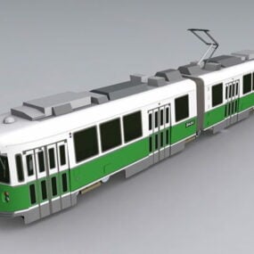 Modello 3d del tram d'epoca