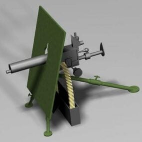 Skoda M1909 Machinegeweer 3D-model