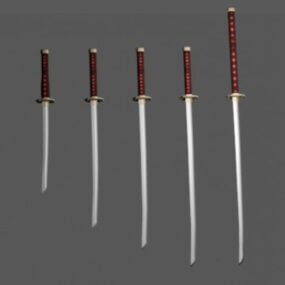 Modelo 3D de espadas Katana japonesas