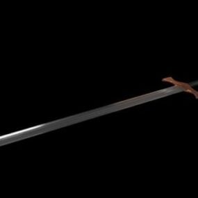 Model 3d Pedang Panjang Ksatria Abad Pertengahan