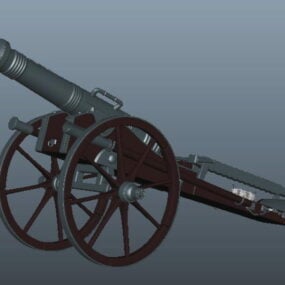 Modelo 3d de canhão de artilharia francesa