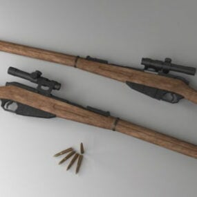 Múnla Vintage Sniper Rifle 3d saor in aisce