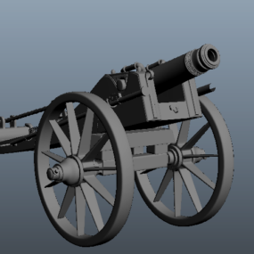Modelo 3D de canhões de artilharia antigos