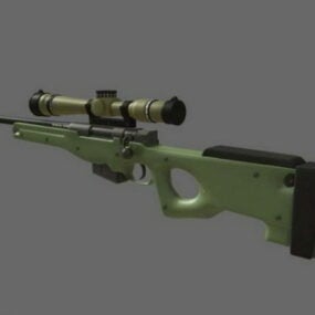 Modelo 3d de rifle de atirador militar
