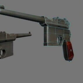 Modelo 3d da pistola Mauser