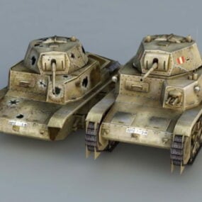 Mô hình 13d xe tăng M40/3 của Ý
