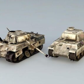 النمر Ausf نموذج دبابة 3D