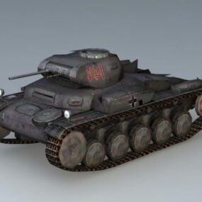 Panzer 2 Tank 3d μοντέλο
