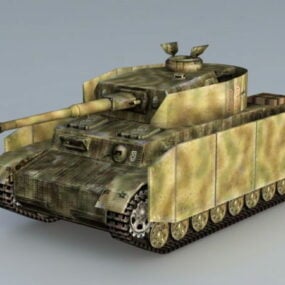 पैंजर IV जर्मन टैंक 3डी मॉडल