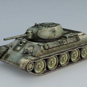 T-34/76 Mine Roller Tank 3d model
