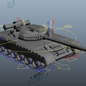 Russisches T80-Panzer-Rig-3D-Modell