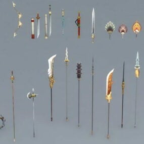 Colección de armas medievales modelo 3d
