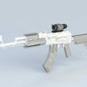 Assault Rifle With Laser Scope 3d model