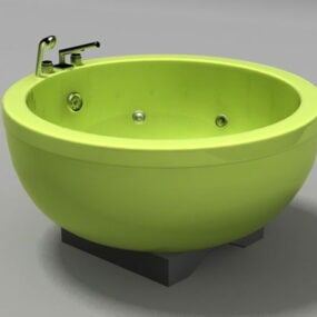 Round Whirlpool Tub 3d model