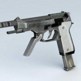 Modello 3d della pistola a pietra focaia vintage