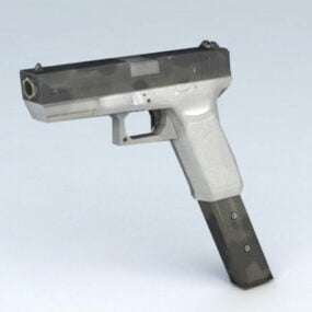 Pistola Gluke con clip estesa modello 3d