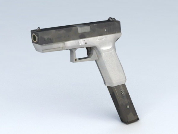 Gluke Pistol With Extended Clip Бесплатная 3d модель - .MaИкс - Open3dModel...