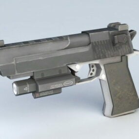Pistol With Light 3d model