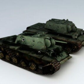 Ww2 Kv-1 zwaar tankwrak 3D-model