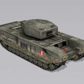 영국 처칠 보병 탱크 3d 모델