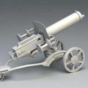Modello 3d della pistola antiaerea