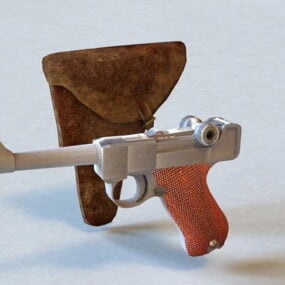 3D model pistole a pouzdra