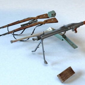बंदूकें आग्नेयास्त्र हथियार संग्रह 3डी मॉडल