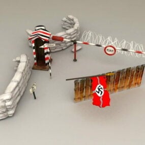 Military Ww2 Fortifications 3d model