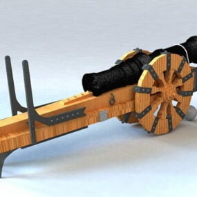 Modello 3d del cannone pirata