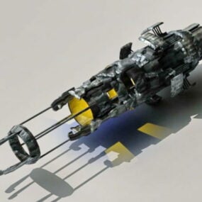 3д модель анимированного научно-фантастического лазерного оружия