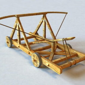 3D model středověkého katapultu